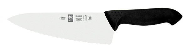Нож поварской Шеф Icel 20см с волнистой кромкой, черный HORECA PRIME 28100.HR60000.200 фото